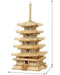 Drvena 3D slagalica Robo Time od 275 dijelova - Peterokatna pagoda - 2t